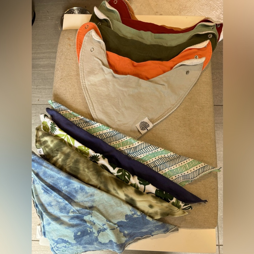 Bundle of bandana drool bibs by Parker Baby and Honest Baby